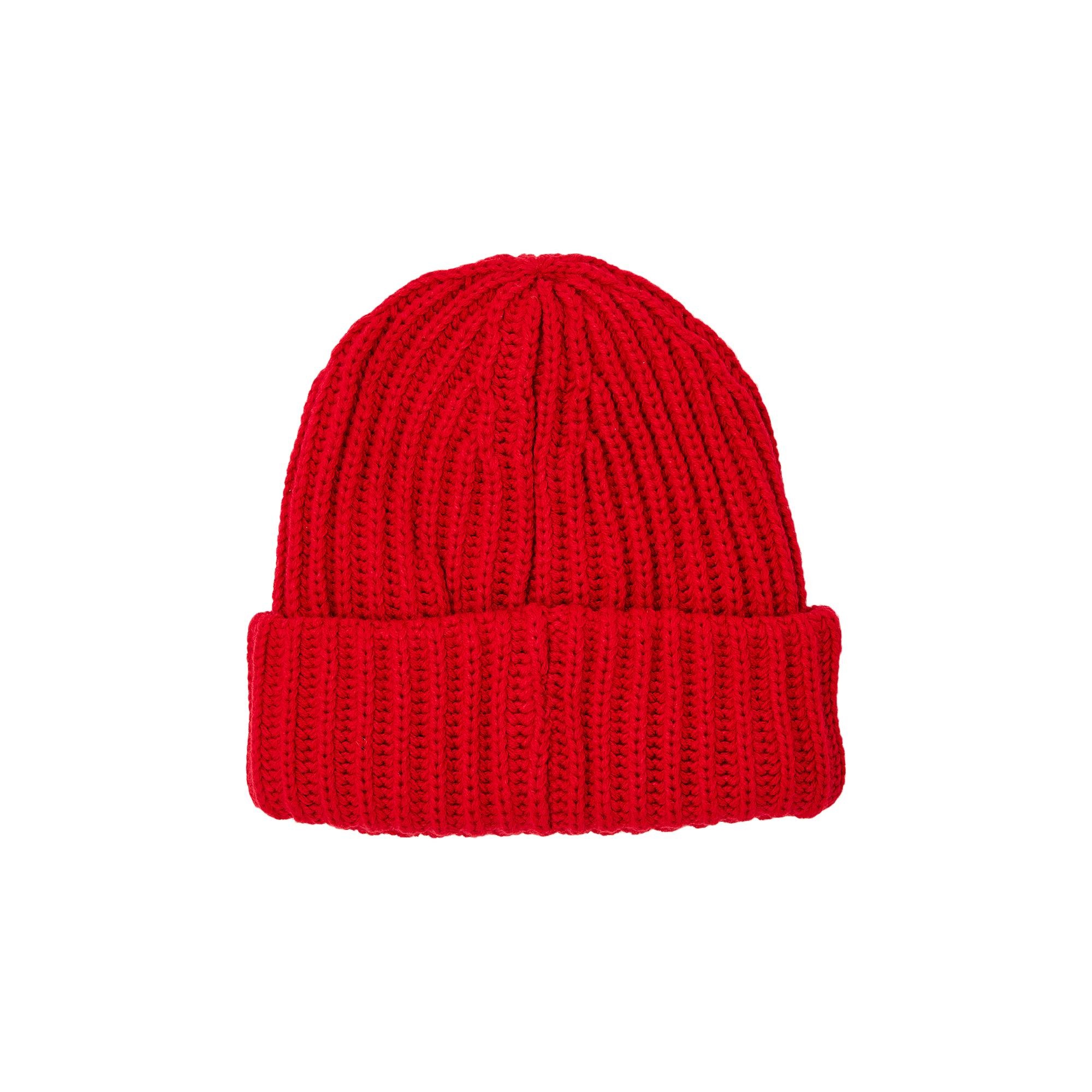 Supreme Classic Logo Chunky Ribbed Beanie 'Red' - 2