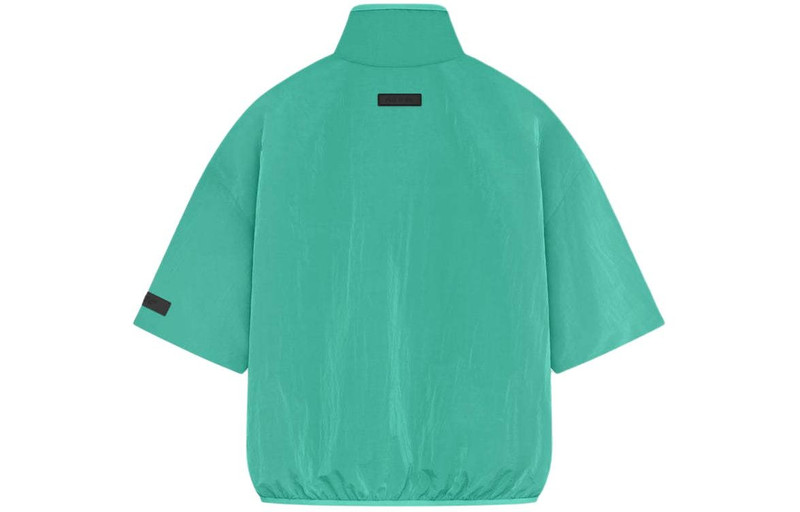 ESSENTIALS Fear of God Essentials SS24 Crinkle Nylon Half Zip Short Sleeve Shirt 'Mint Leaf' 186SP244052F outlook
