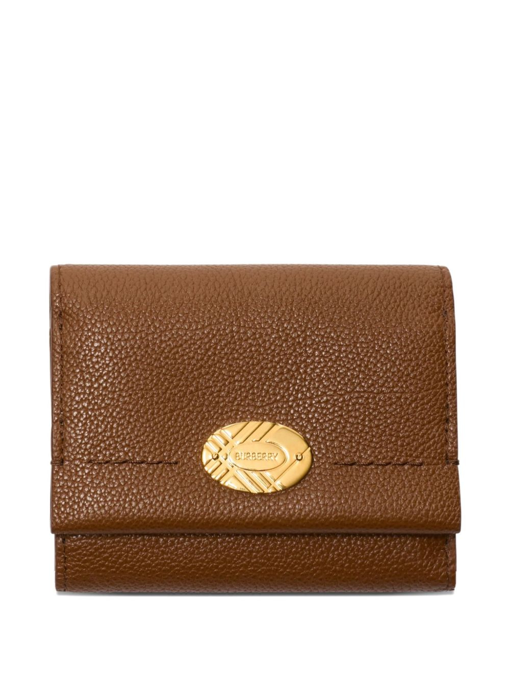 check-engraved leather wallet - 1