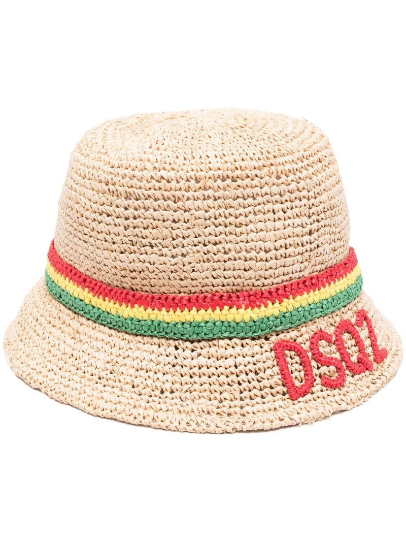 interwoven raffia bucket hat 1
