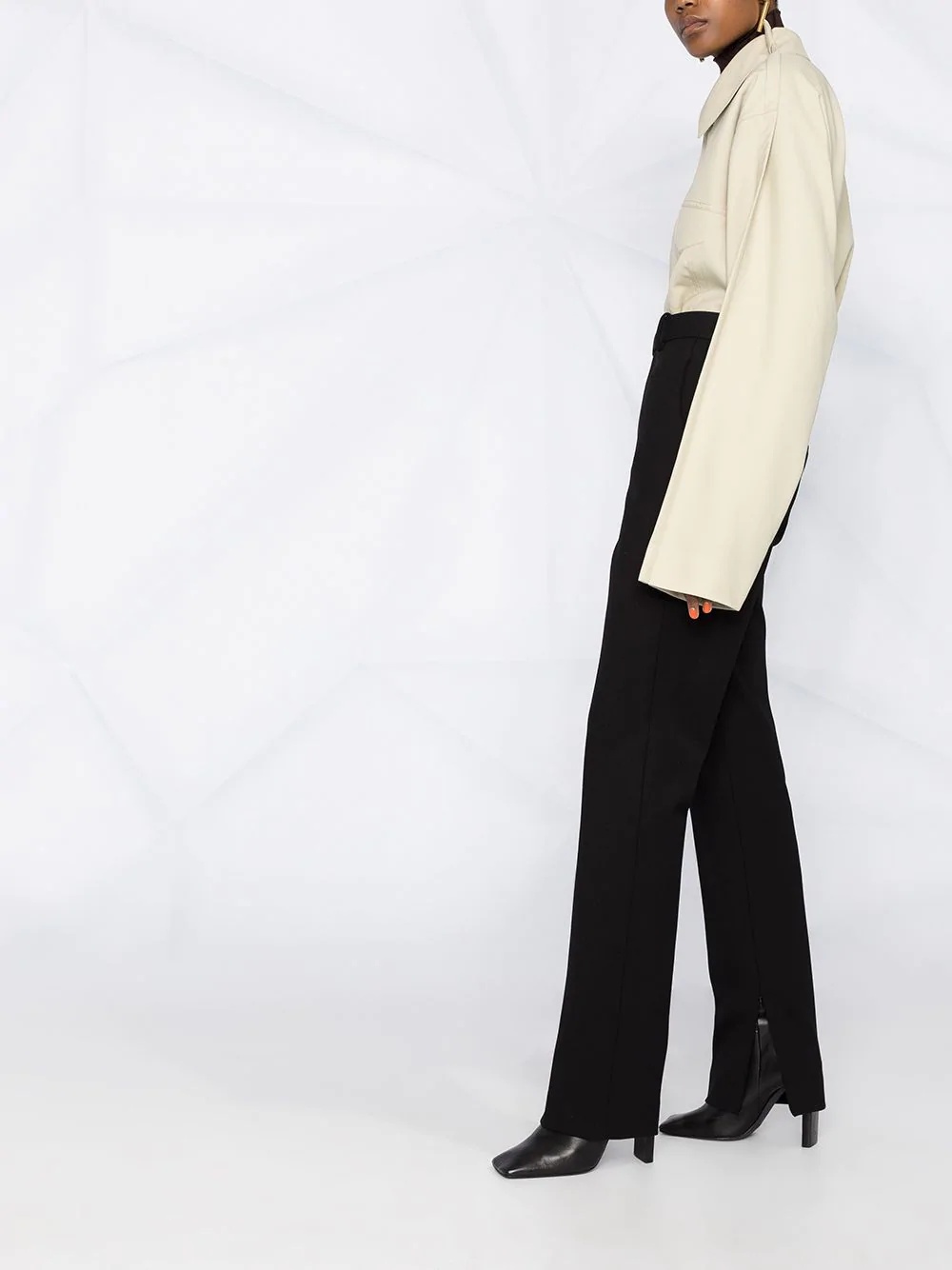 slit-cuffs tailored trousers - 4