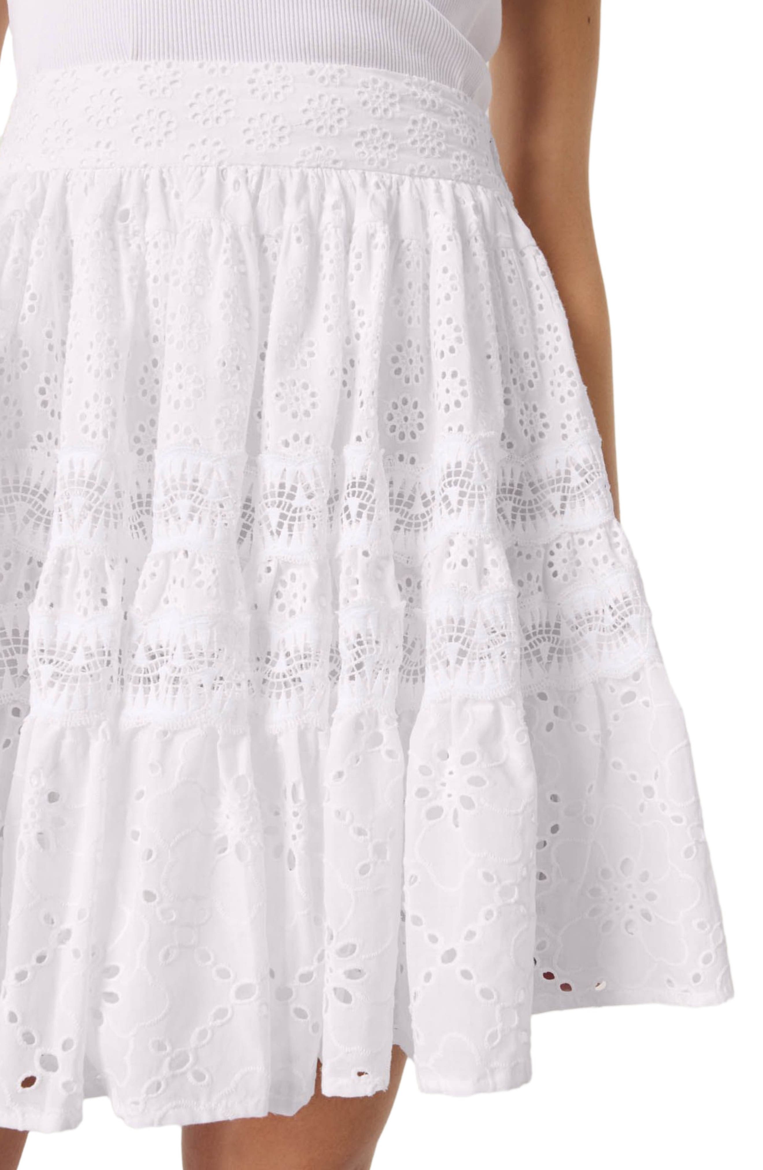 maje Short embroidered skirt in White at Nordstrom - 6
