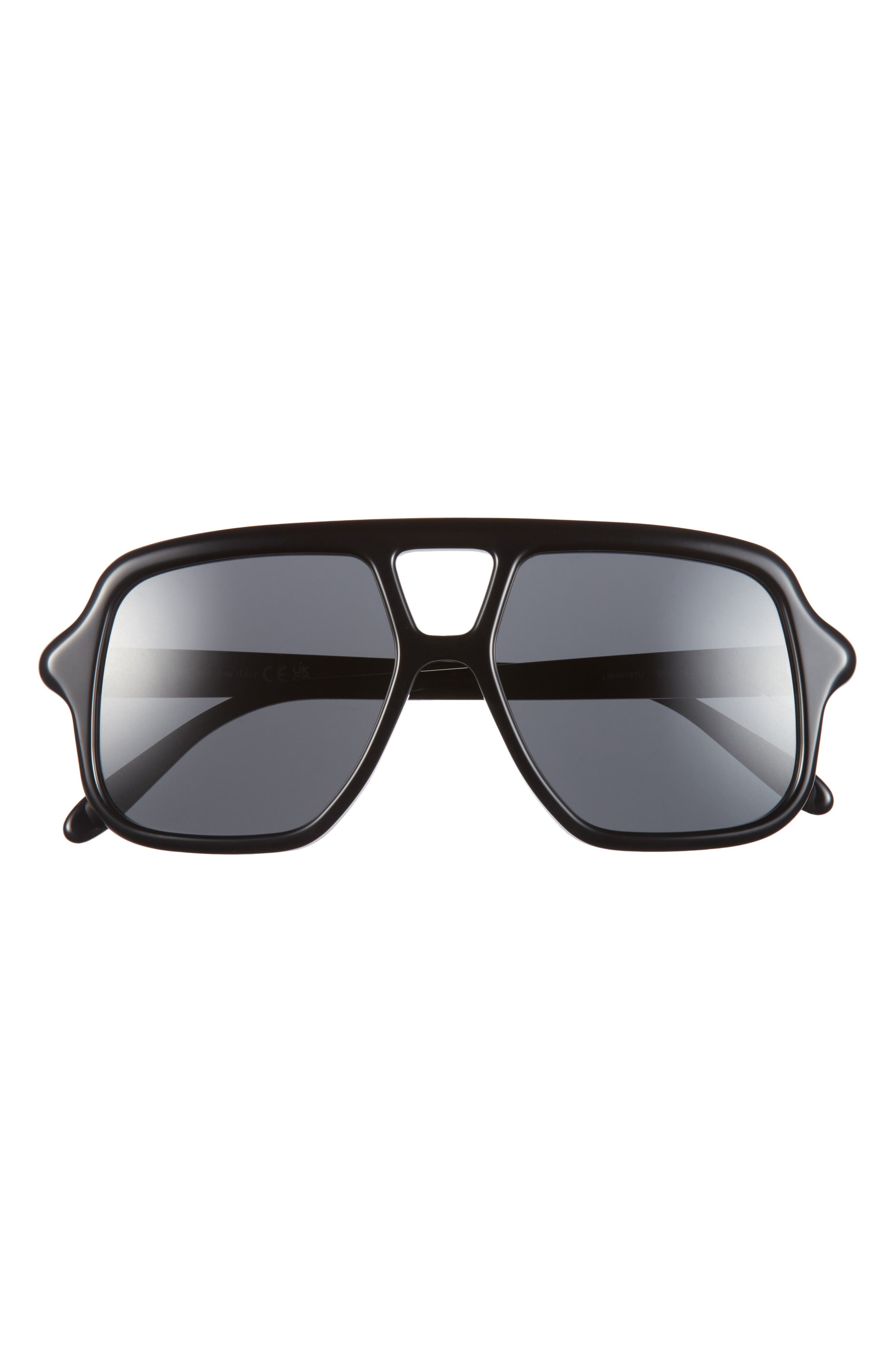 Loewe Slim Rectangular Sunglasses in Shiny Black /Smoke at Nordstrom - 1