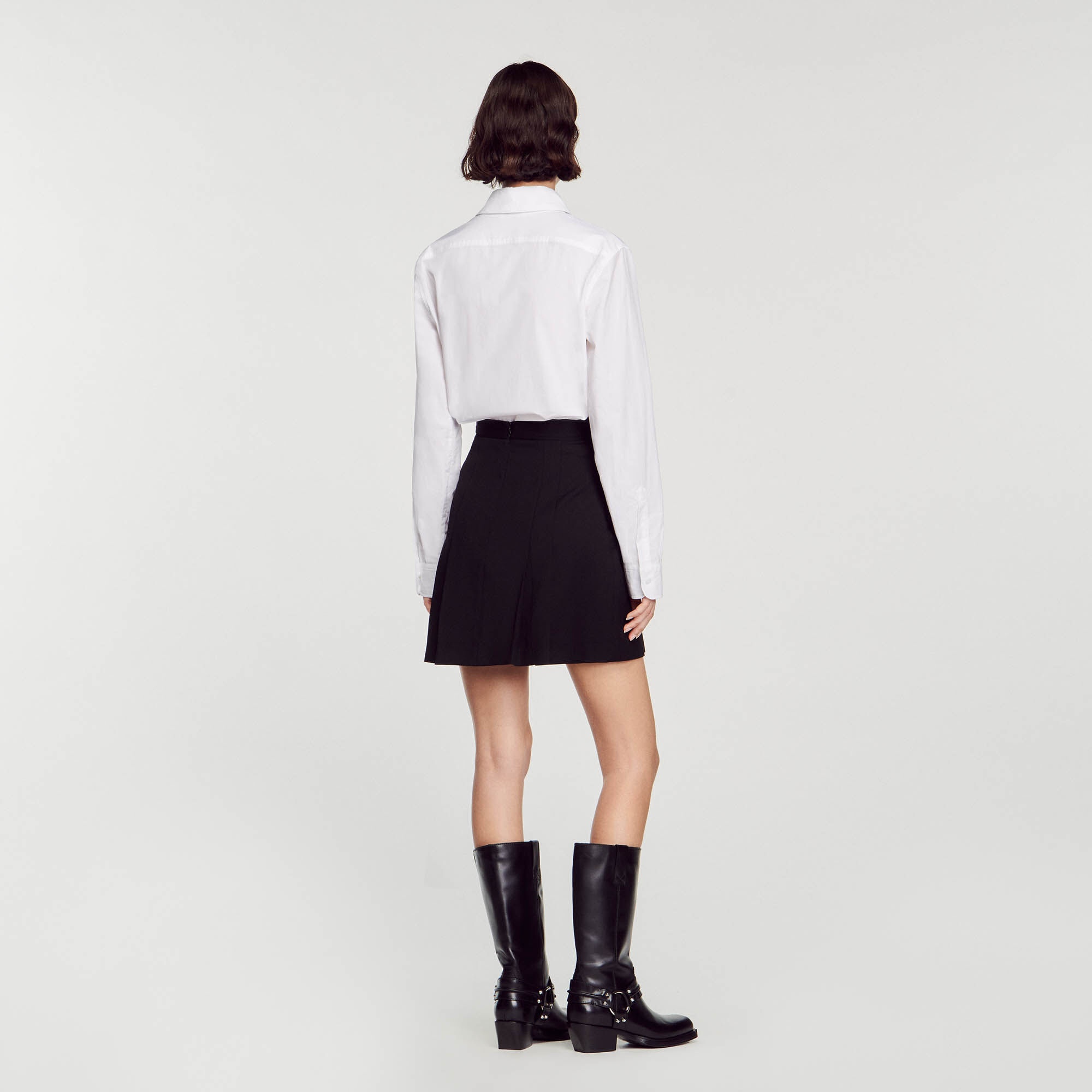 SHORT SKIRT WITH STITCHED PLEATS - 6