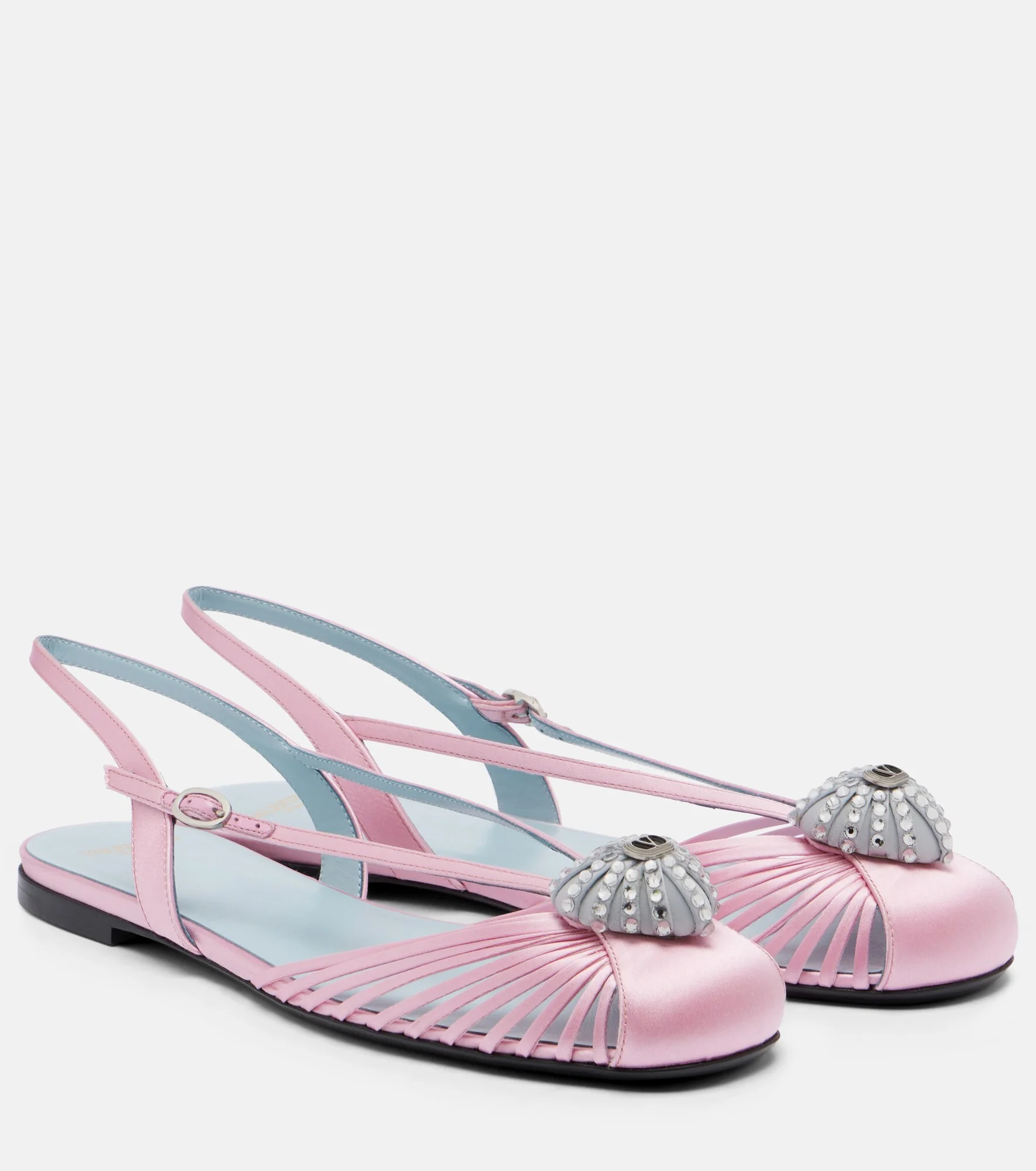 Cœur Royal satin slingback flats - 1