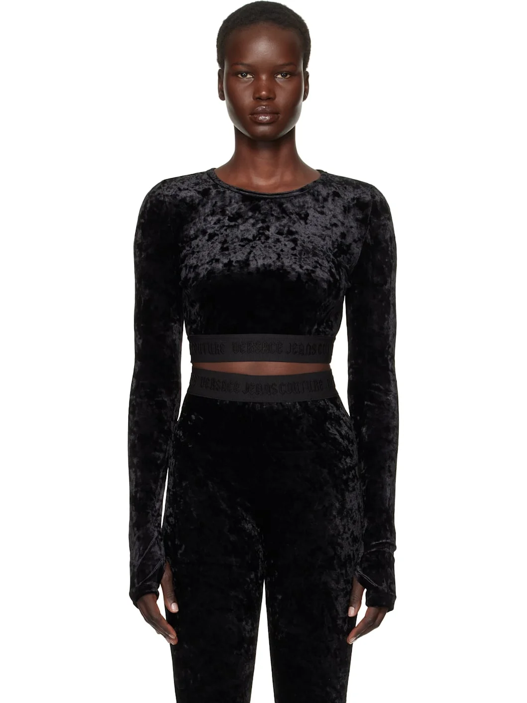 Black Velvet Crop T-shirt - 1