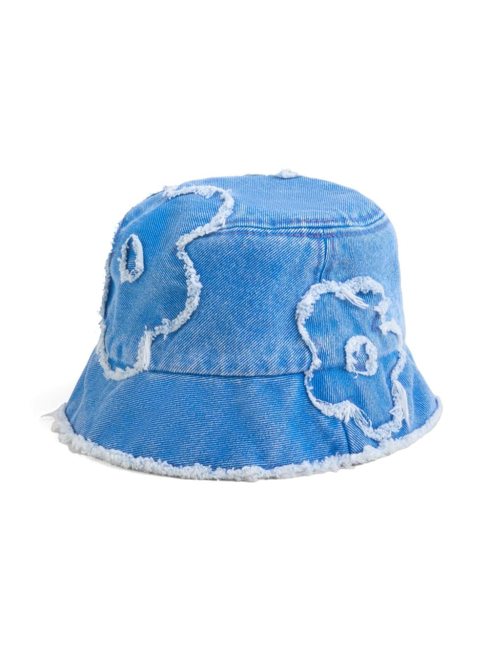 floral-appliqué denim bucket hat - 2