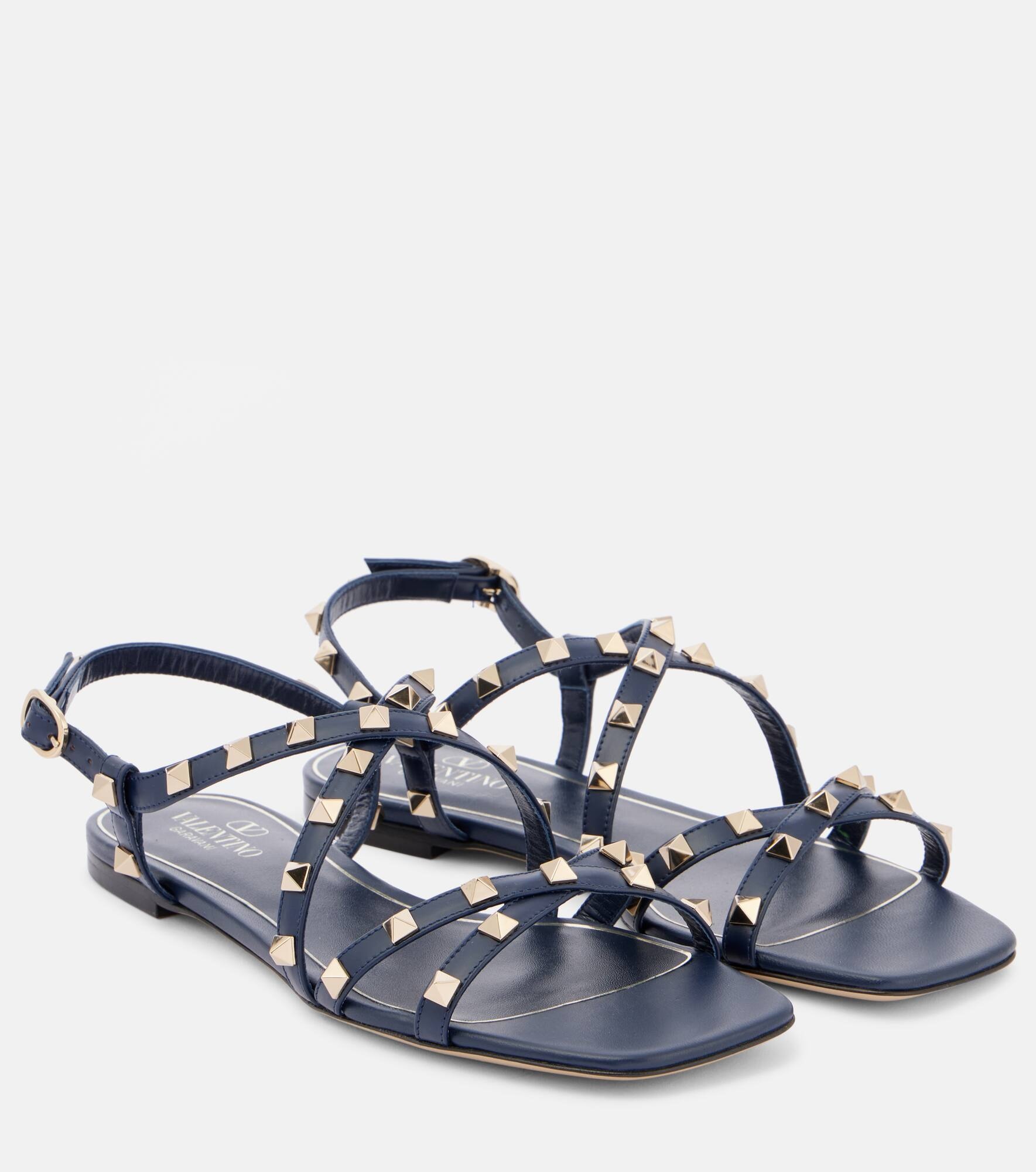 Rockstud leather sandals - 1