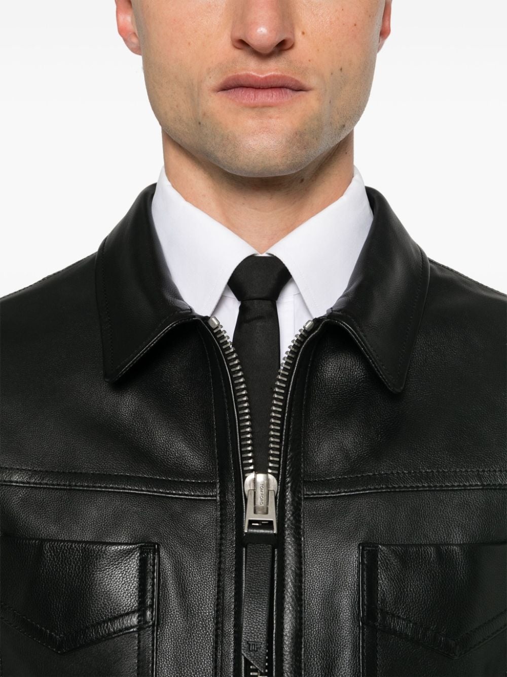 four-pocket leather jacket - 5