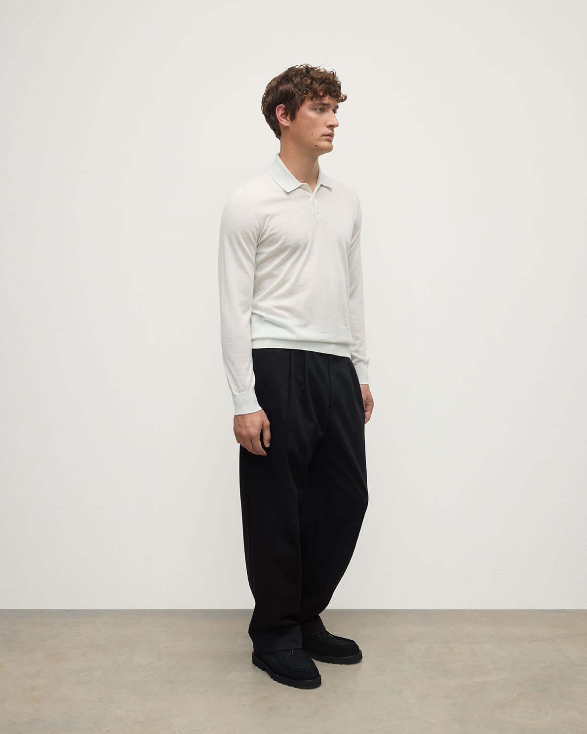 White Cashmere Polo Shirt - 3