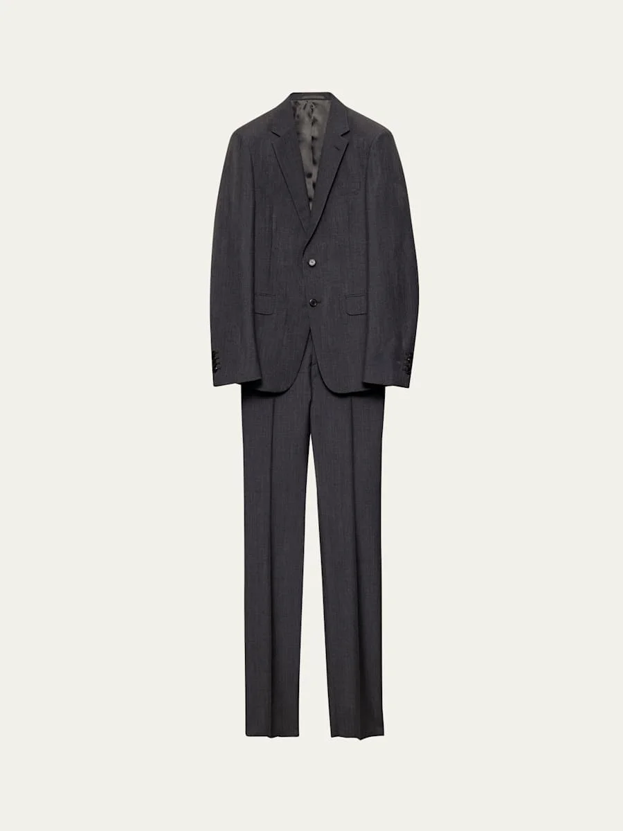 Men's Mohair-Wool Solid Suit - 1