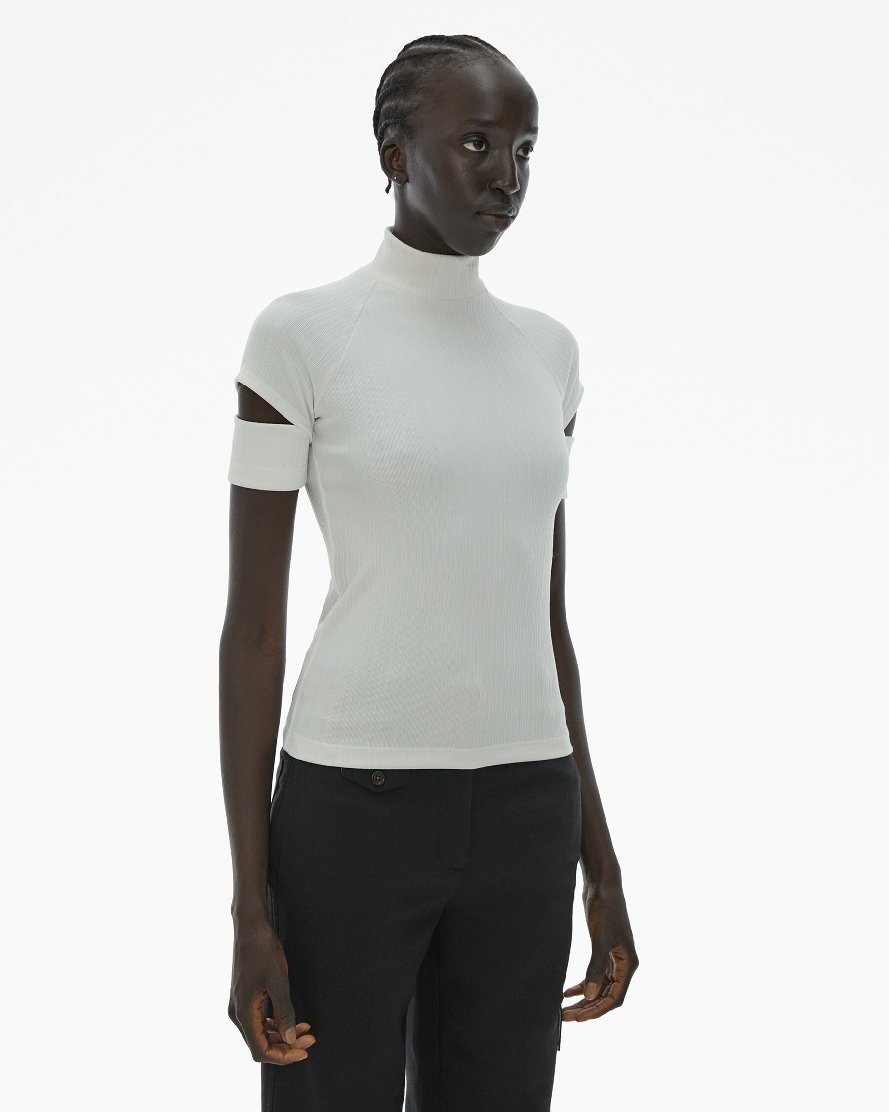 RIBBED SHORT-SLEEVE TURTLENECK - 5