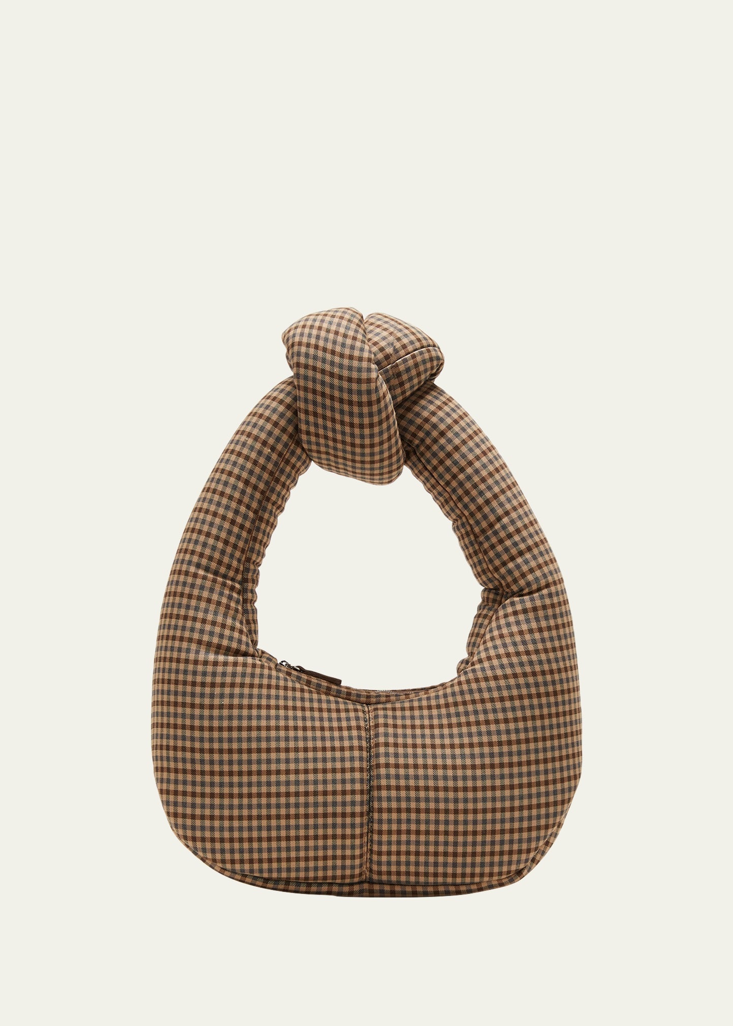 Mia Gingham Knot Top-Handle Bag - 1