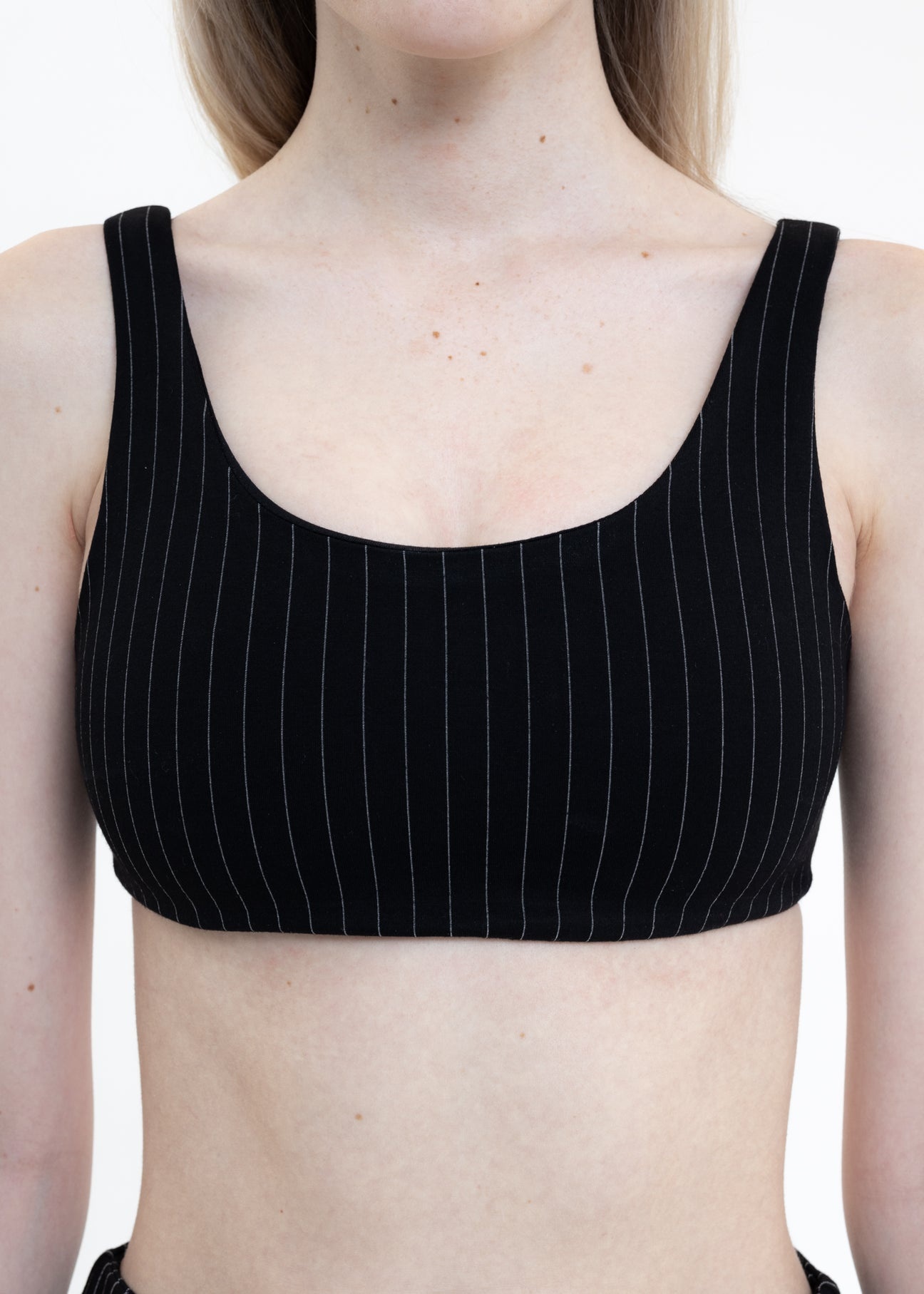 Black Pinstripe Sport Top - 4