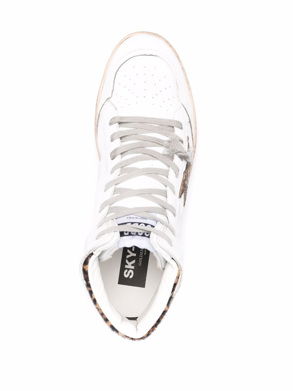 logo-print high-top leather sneakers - 4