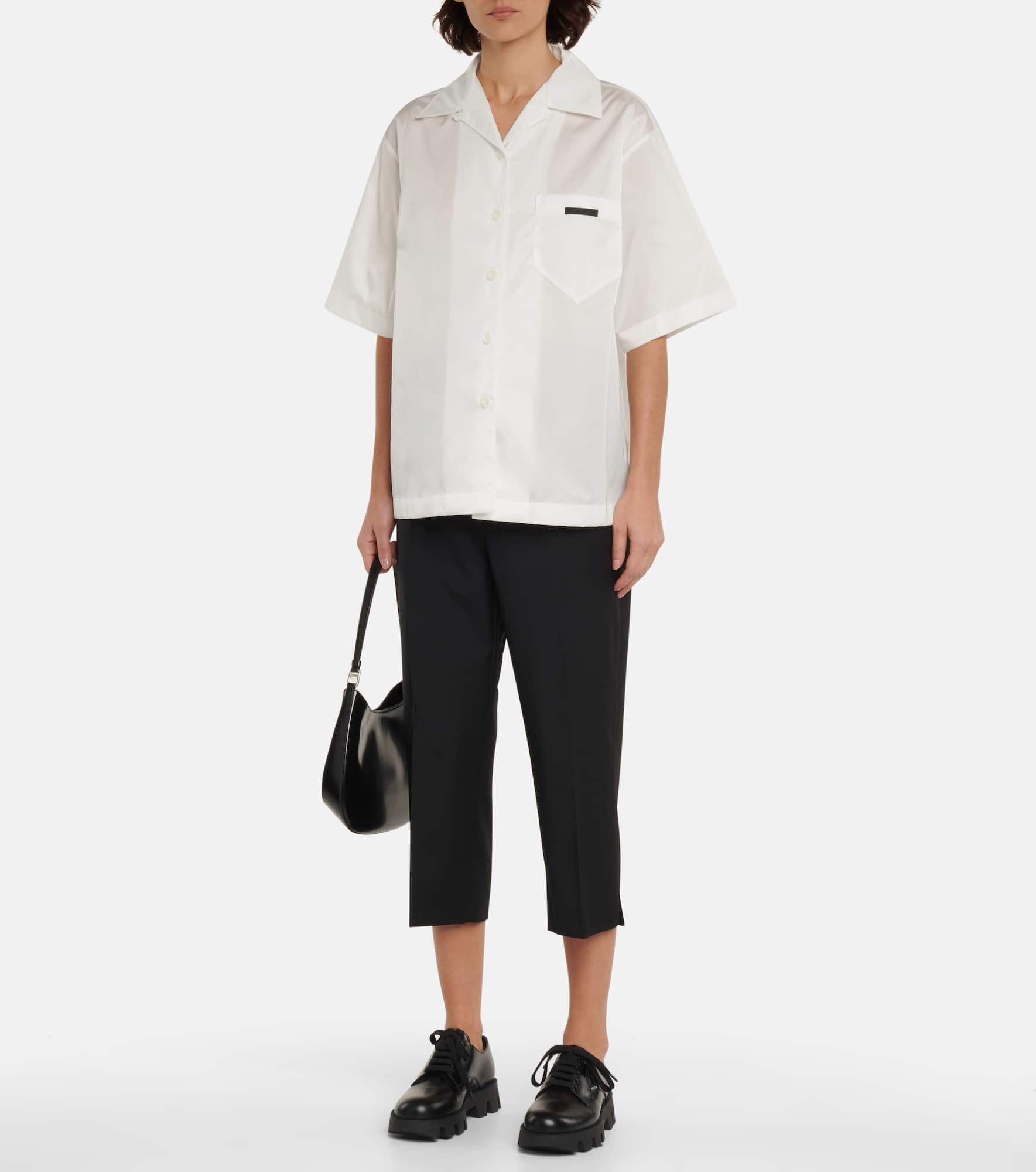 High-rise cropped slim wool pants - 2