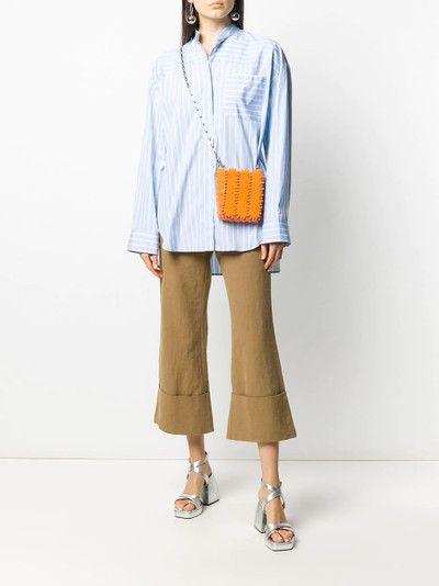 MSGM striped collarless shirt outlook