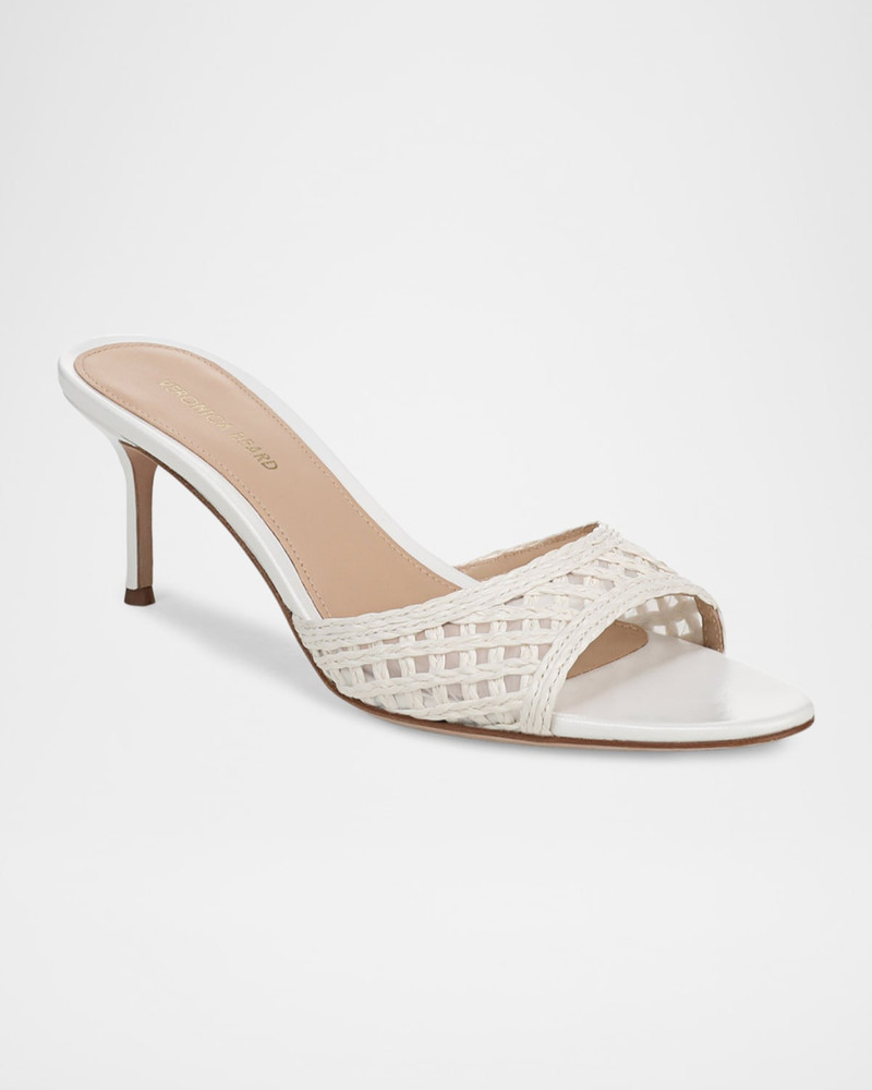 VERONICA BEARD 65mm Tia Lattice Raffia Mid-Heel Sandals outlook
