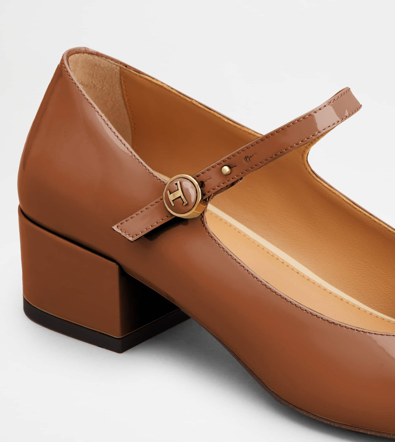 MARY JANE PUMPS IN PATENT LEATHER - ORANGE 5