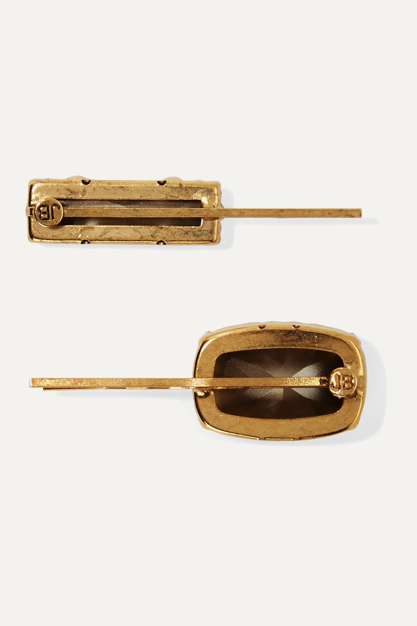 Set of two gold-tone crystal hair slides - 3