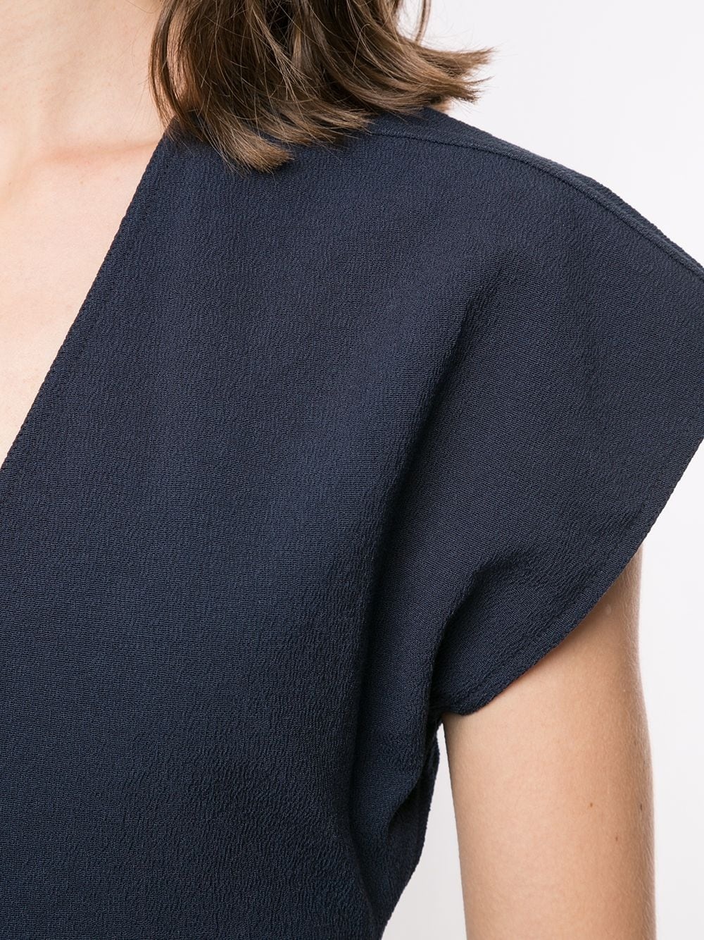 structured V-neck top - 5