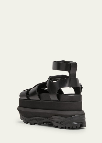 sacai Leather Ankle-Cuff Platform Fisherman Sandals outlook