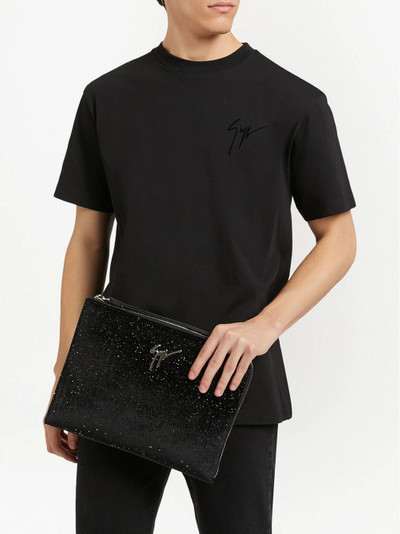 Giuseppe Zanotti Fabian velvet clutch outlook