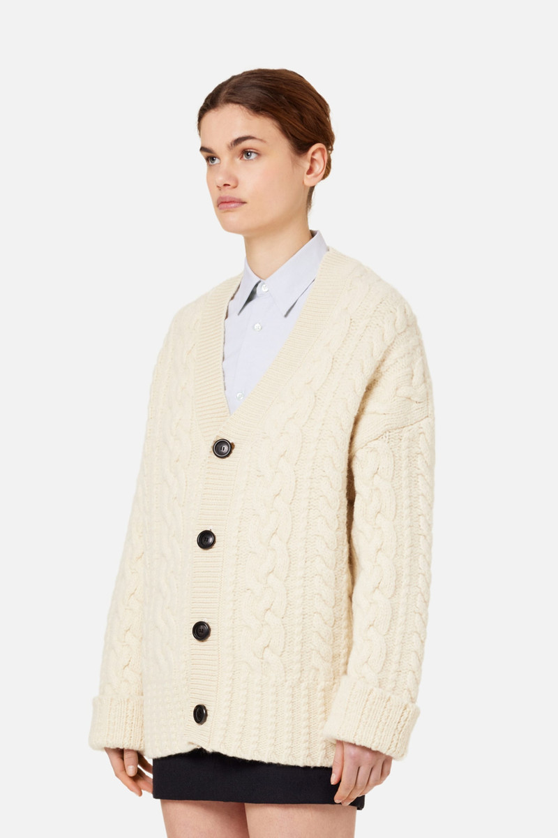 AMI Paris Cable Knitted Cardigan outlook