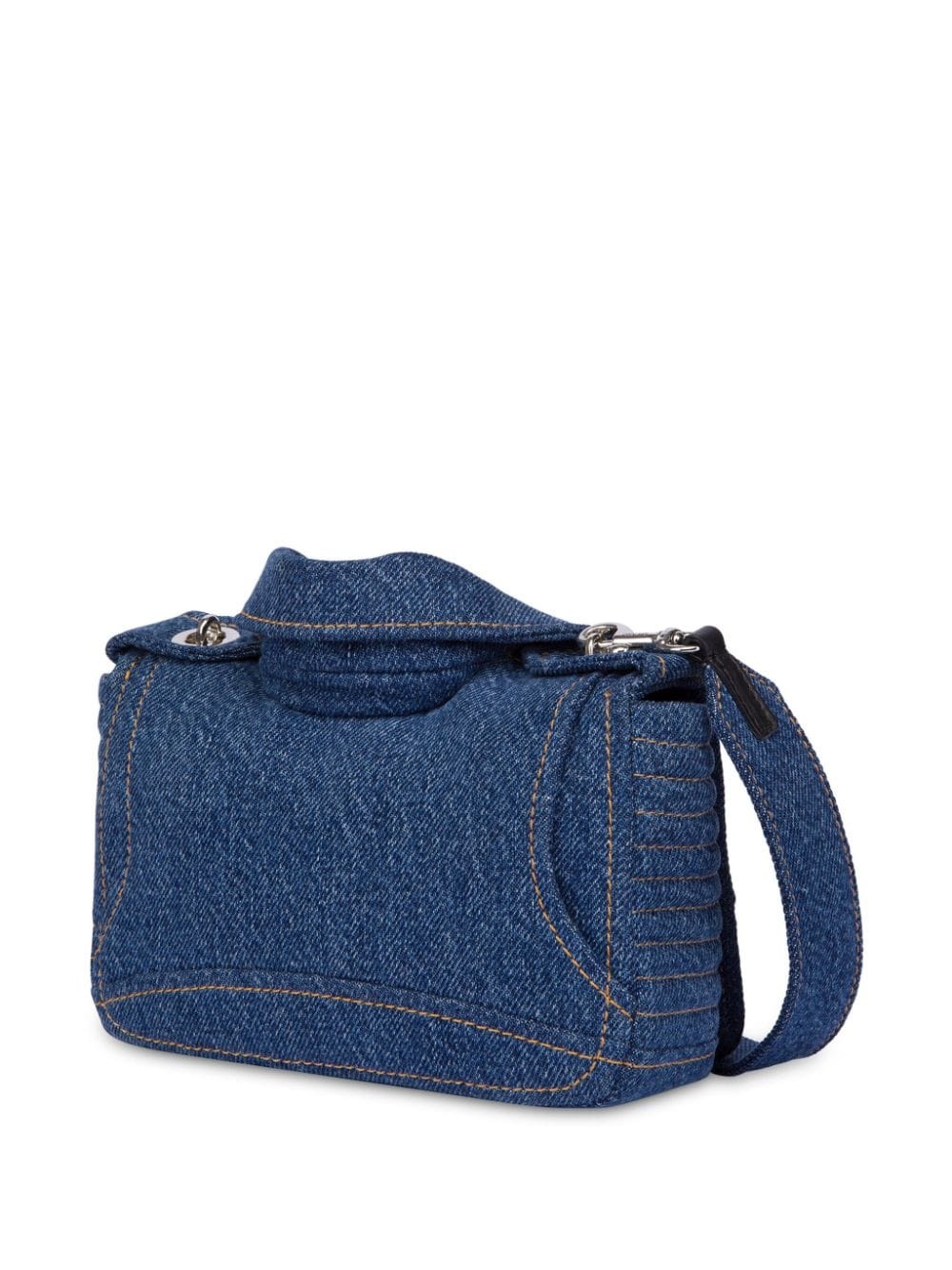 jacket-style denim shoulder bag - 2