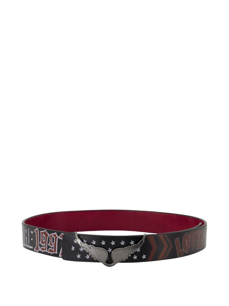 Zadig & Voltaire wings printed belt outlook