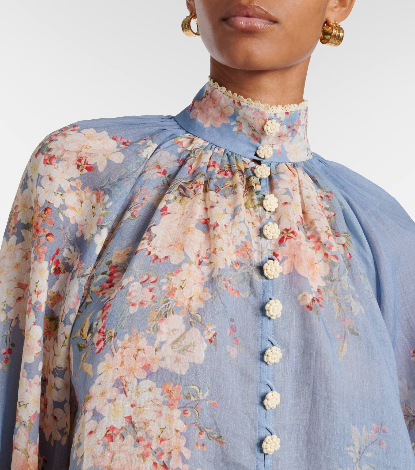 Cascadian floral ramie blouse - 4