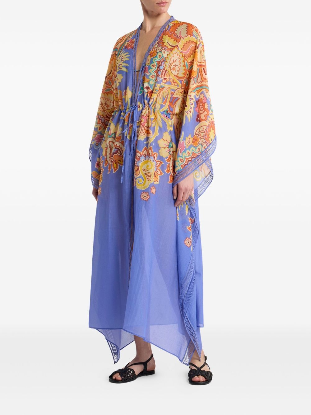 floral-print beach kaftan - 2
