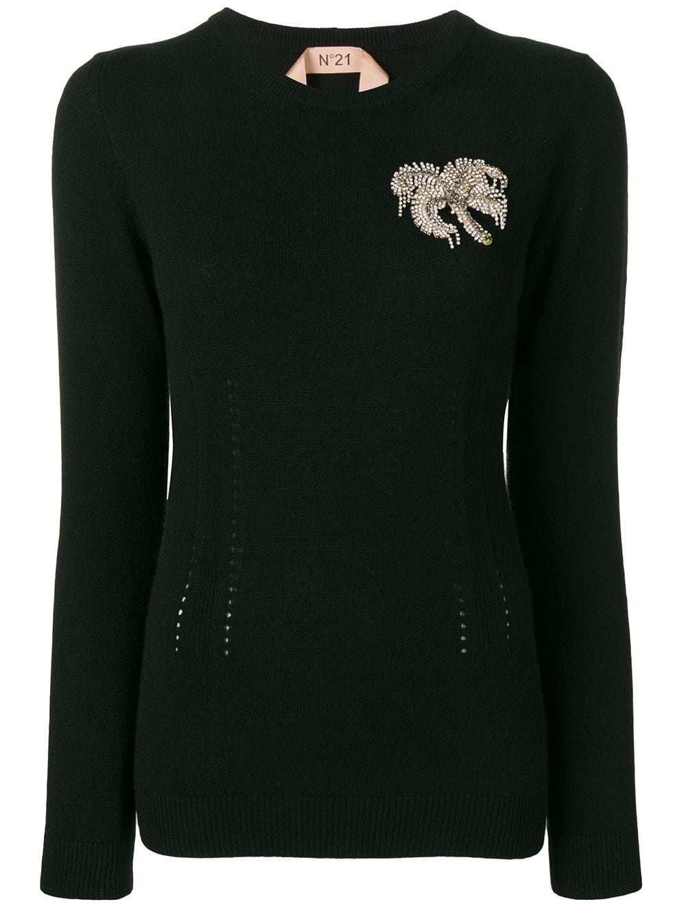 knitted embellished jumper - 1