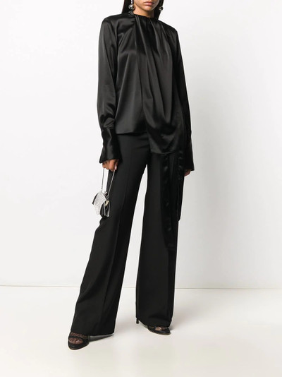 Loewe draped neck long-sleeve blouse outlook