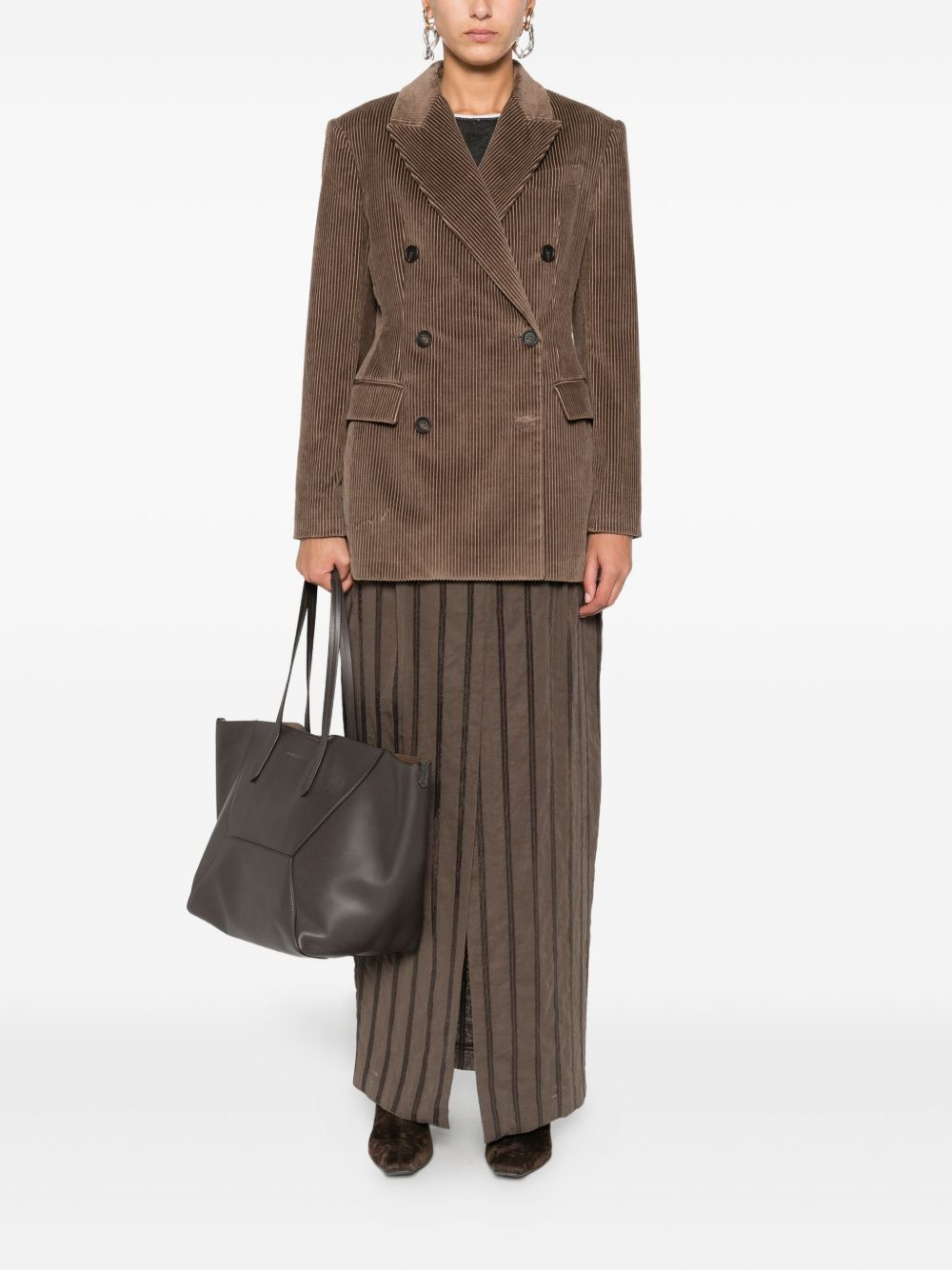 corduroy double-breasted jacket - 2