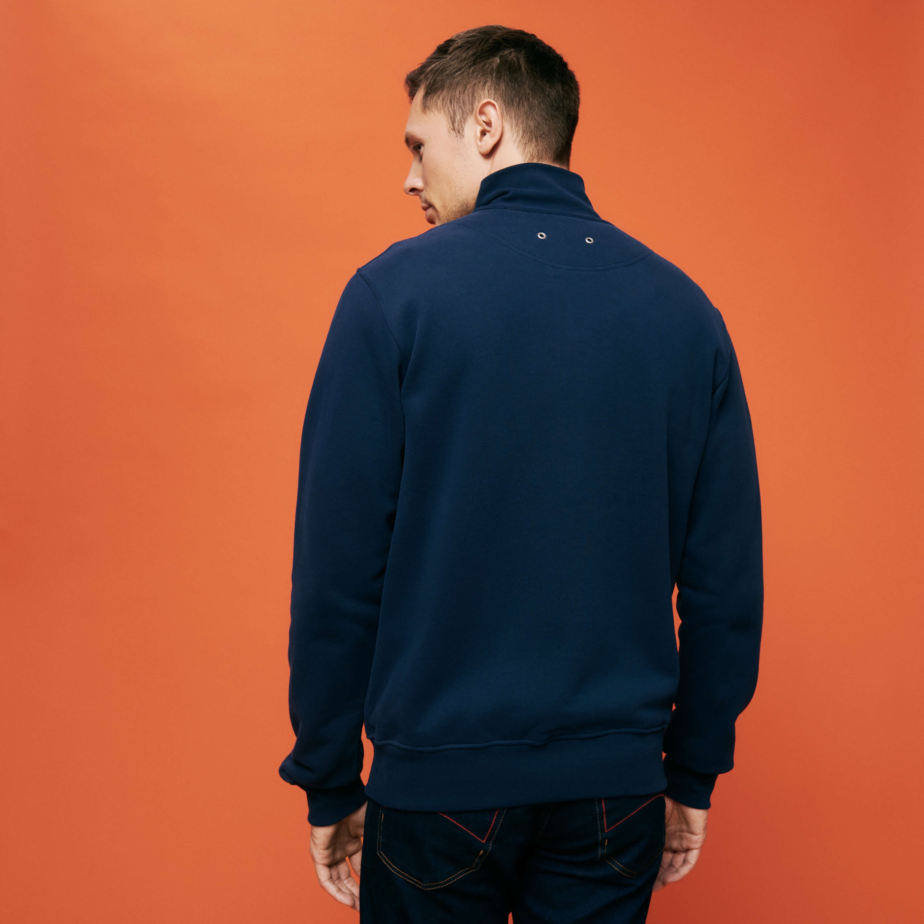 Men Cotton Front Zip Sweatshirt Neo Médusa brodé - 4