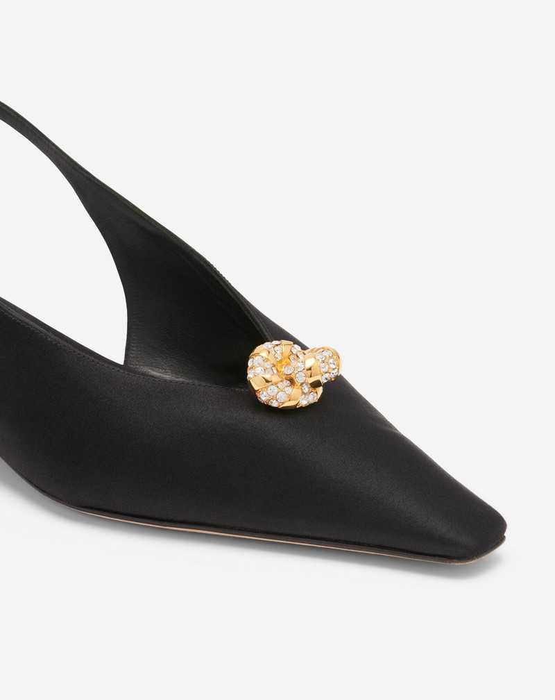 SATIN SWING SLINGBACK MULE WITH MELODY JEWEL 5