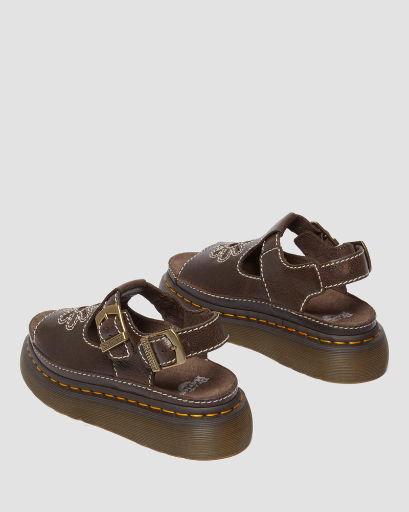 Dunnet Flower Full Grain Leather Sandals 9