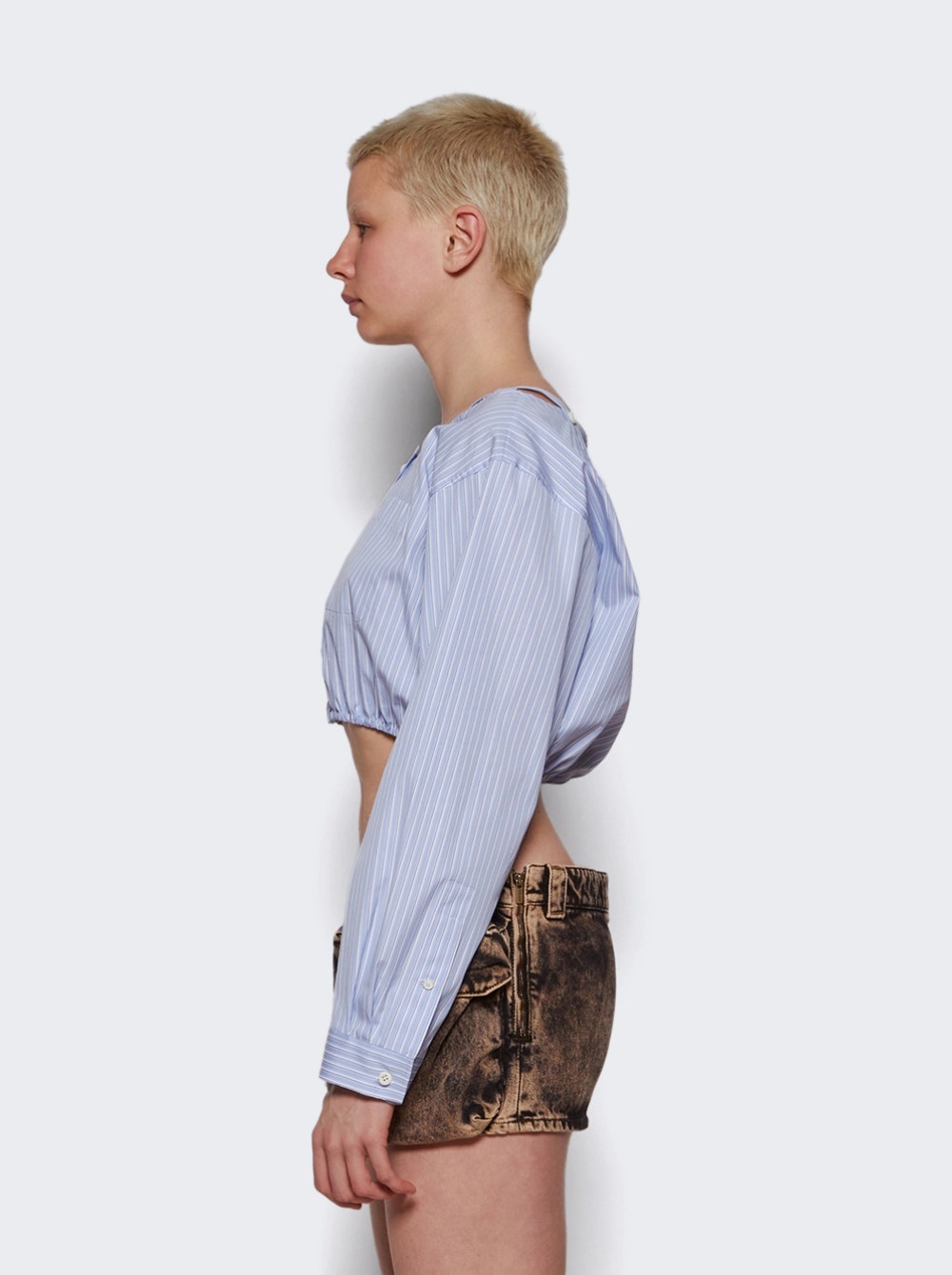 Chambray Logo Shirt With Mother-of-pearl Buttons Celeste - 4