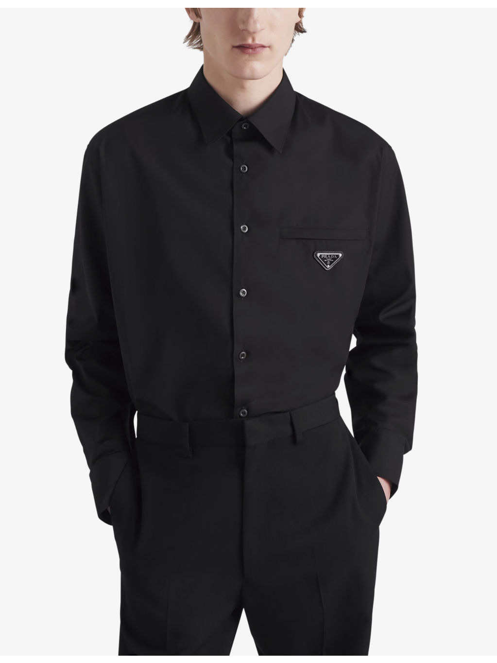 Classic-collar oversized-fit cotton shirt - 3