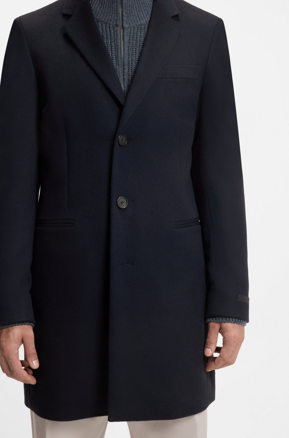 BECKHAM X BOSS SLIM-FIT COAT IN WOOL AND CASHMERE - 6