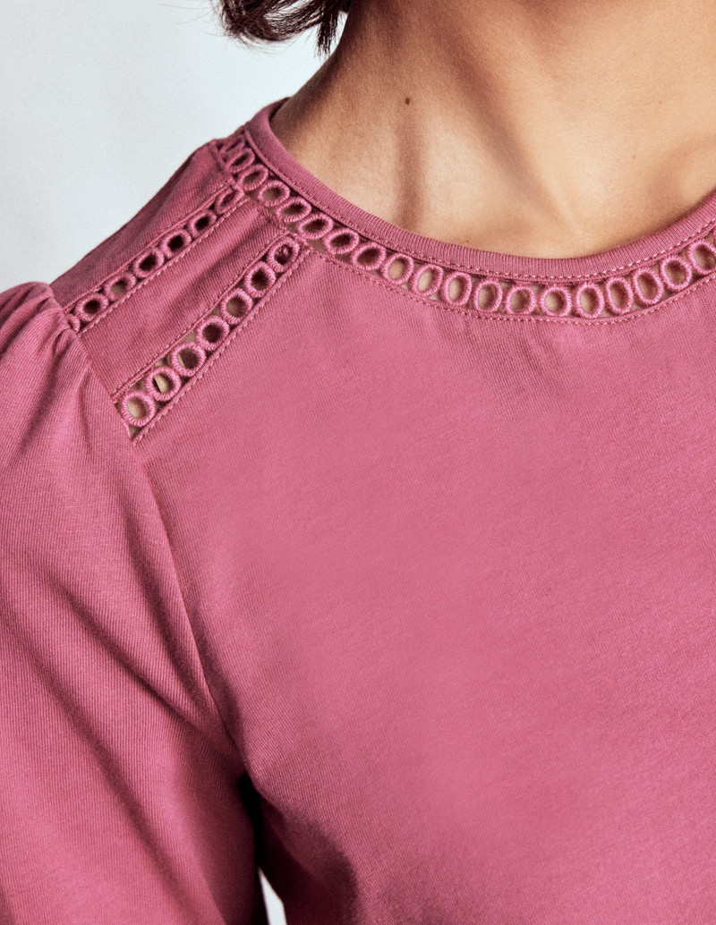 Flo Trim Detail Top-Pink Heather 3
