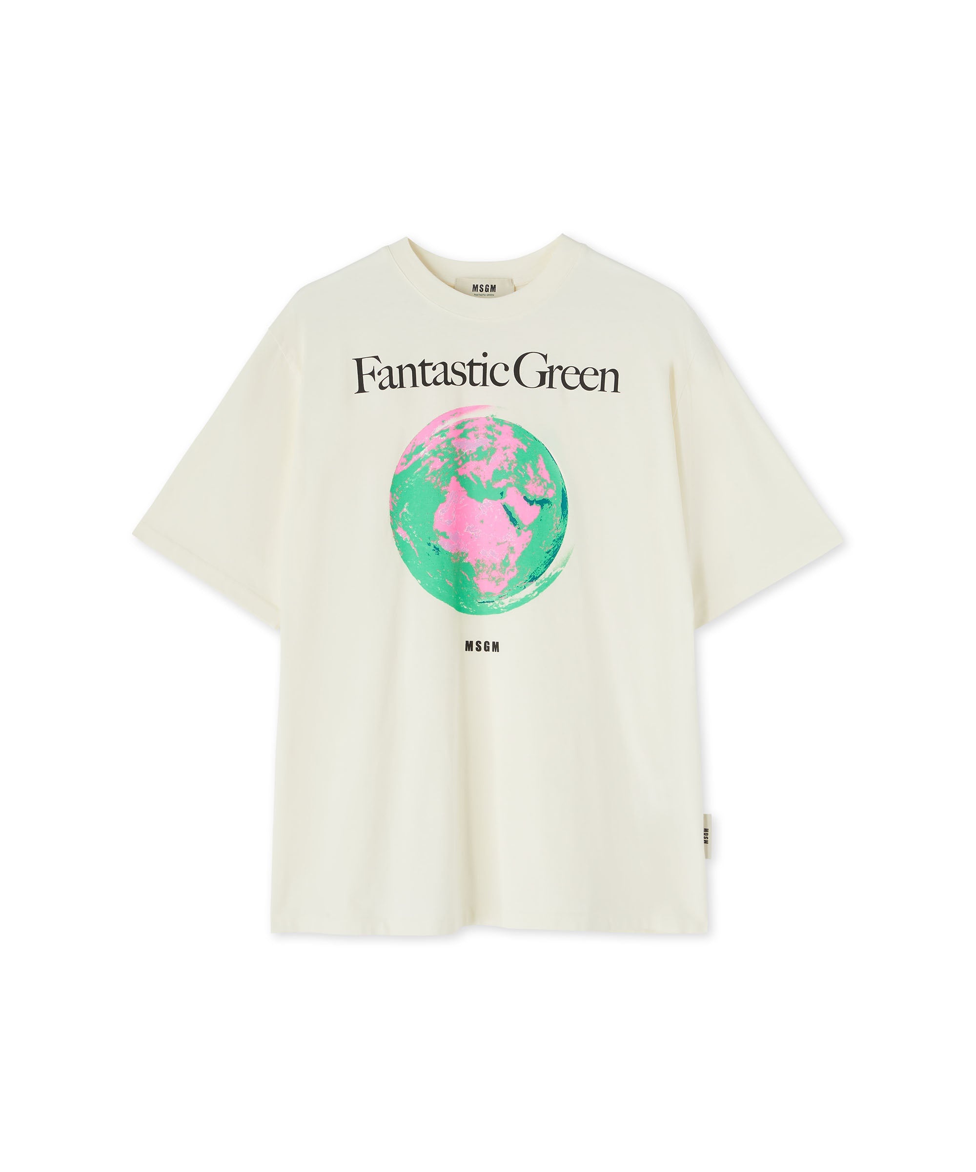 Organic cotton crewneck t-shirt from the MSGM Fantastic Green Capsule - 1