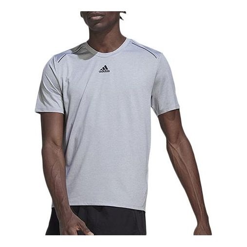 Men's adidas Hiit Cool Tee Athleisure Casual Sports Logo Round Neck Short Sleeve Gray T-Shirt HL8791 - 1