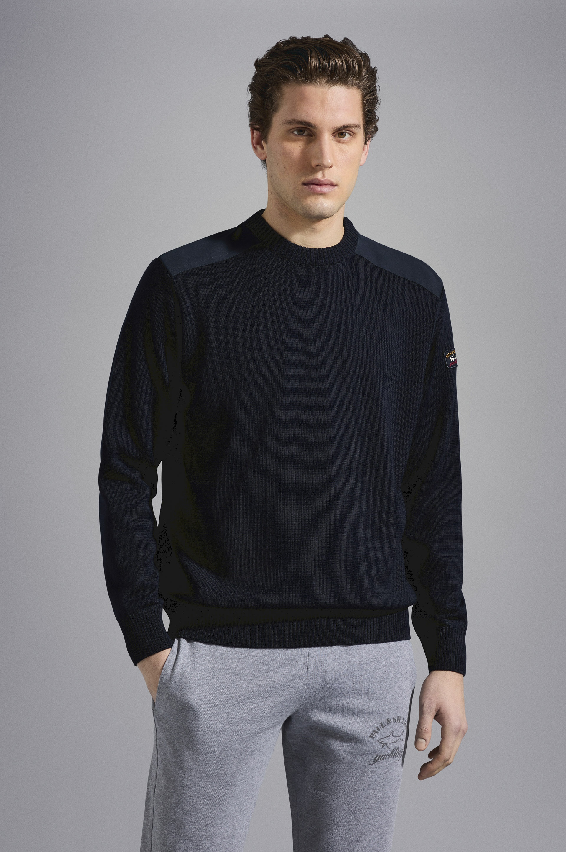 BRETAGNE WOOL CREW NECK WITH ICONIC BADGE - 6