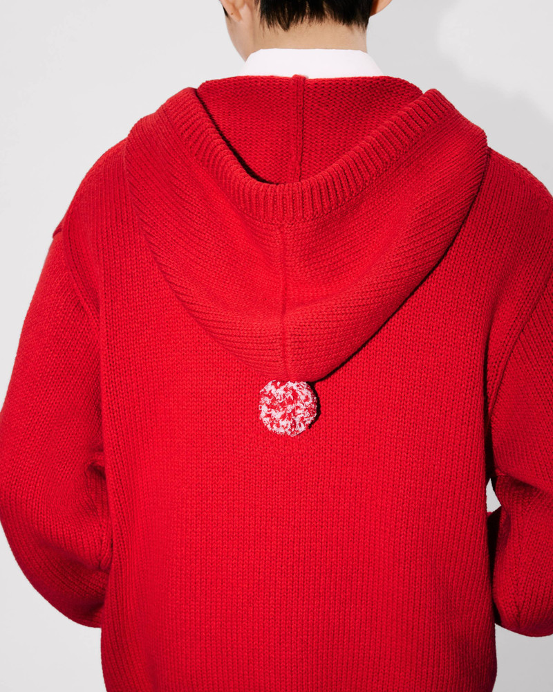 'KENZO Winter Holidays' embroidered hoodie cardigan in cotton and wool 7