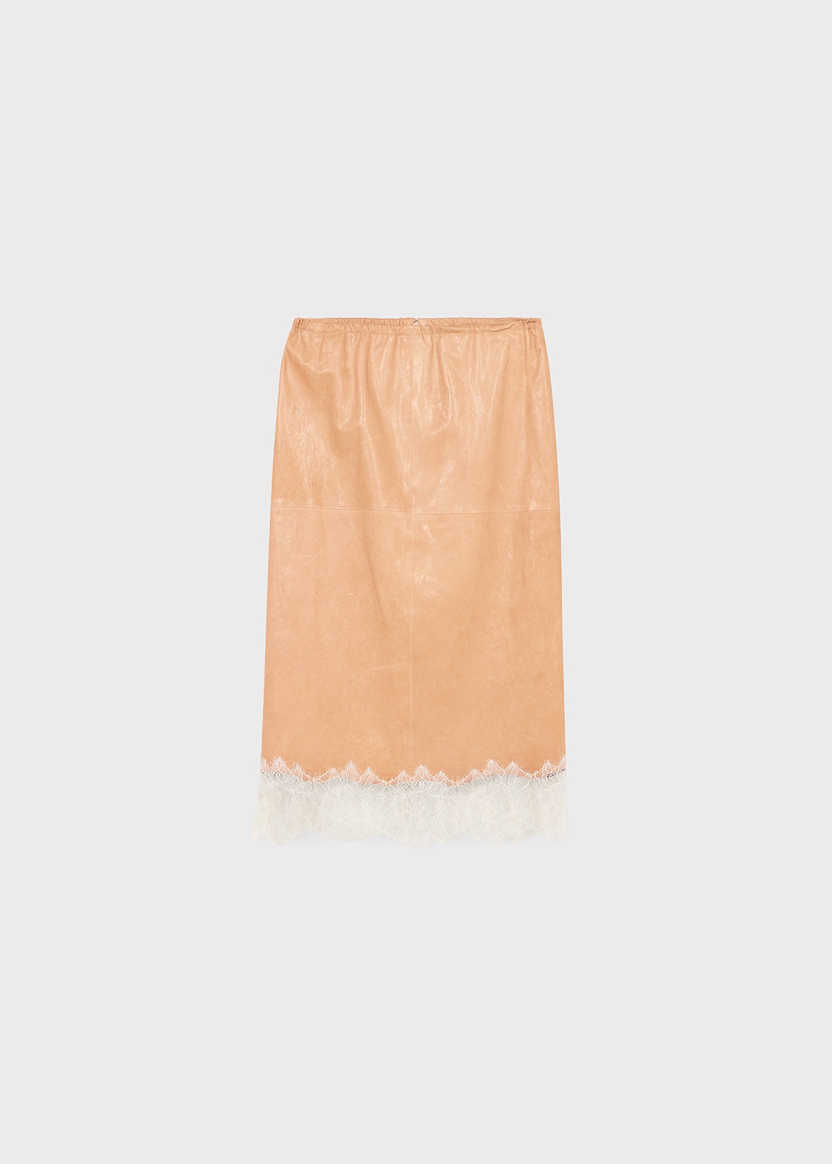 LEATHER SKIRT WITH LACE - 1