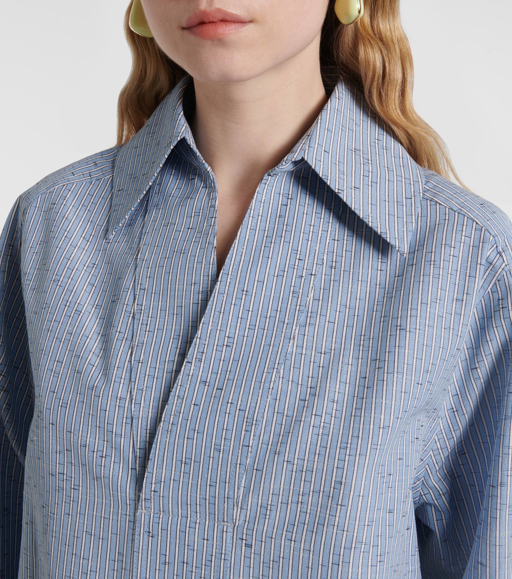 Striped cotton and linen-blend blouse - 4