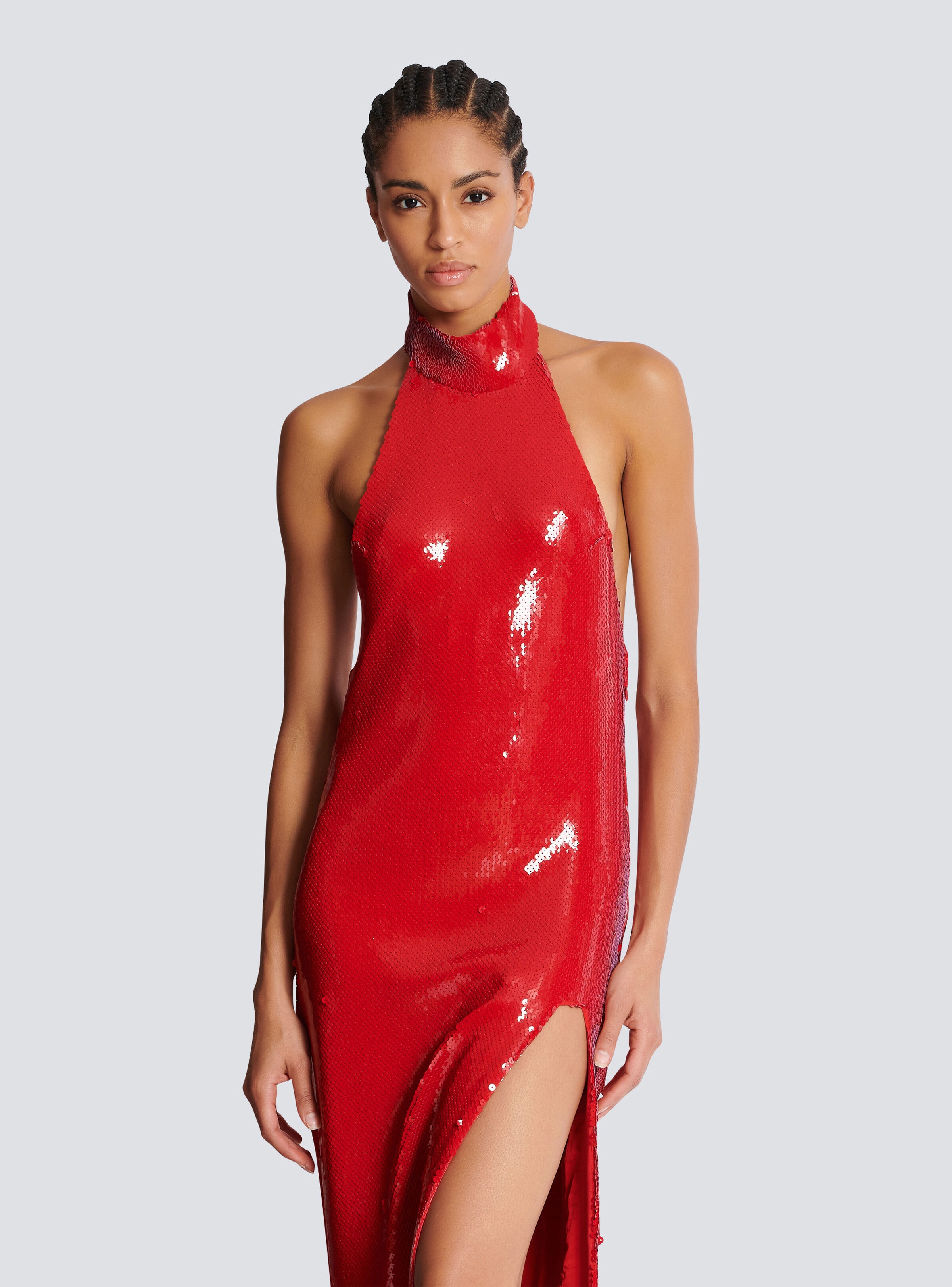Long sequin halterneck dress - 7