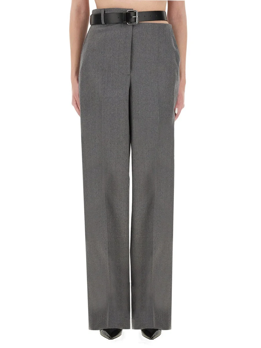 Stella Mccartney Women Flannel Pants With Belt - 1